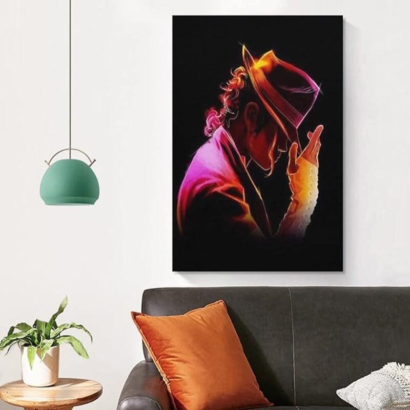 BGN Michael Jackson Purple Loves Decorative Painting Canvas Wall Posters, Multicolour