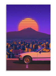 Art City Jdm Classic Cars Poster Sunset Canvas Wall Art, Multicolour