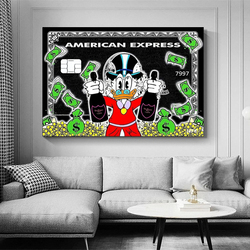 Brr Graffiti Monopolys Scrooge Mcduck Millionaire Money Canvas Art Poster, Multicolour