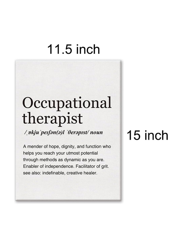 Lexsivo Modern Minimalist Occupational Therapist Definition Print Canvas Poster, 12 x 15-inch, White