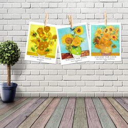 Berkin Arts Giclee Botanical Floral Illustrations Blossom Sunflower Wall Art Poster, 4 Pieces, 11 x 14 inch, Multicolour