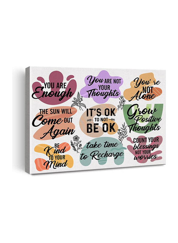 

Hijie Inspirational Motivational Self Love Mental Health Canvas Wall Art Poster, 12 x 15 inch, Multicolour