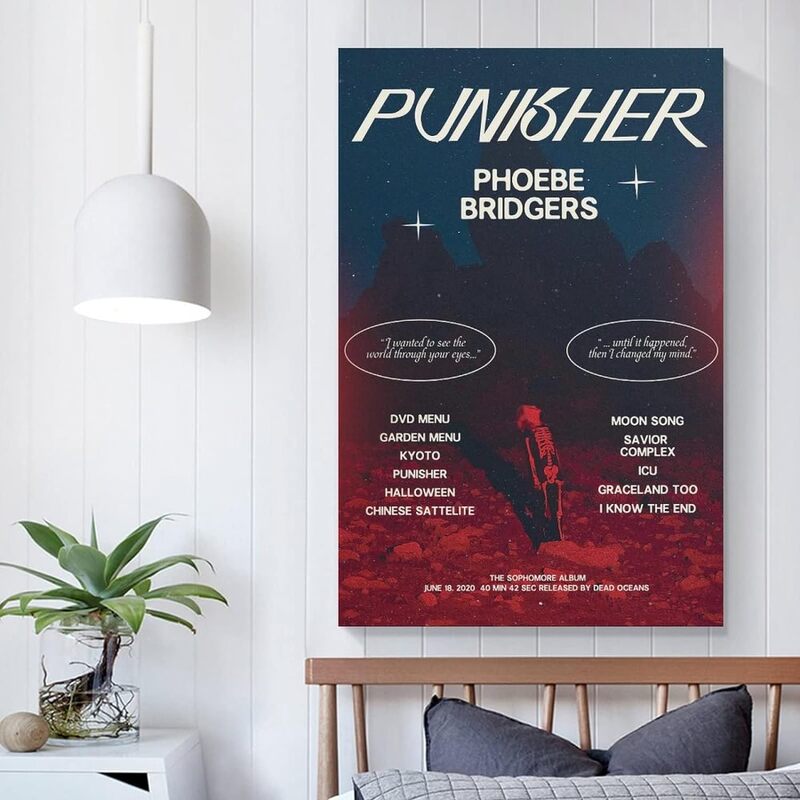 Meetje Phoebe Bridgers Poster Punisher Album Cover Canvas Poster, 12 x 18 inch, Multicolour