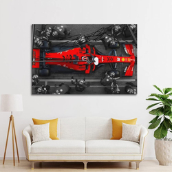 Yiylunneo Charles Leclerc F1 Formula One Canvas Wall Art Poster, 16 x 24 inch, Multicolour
