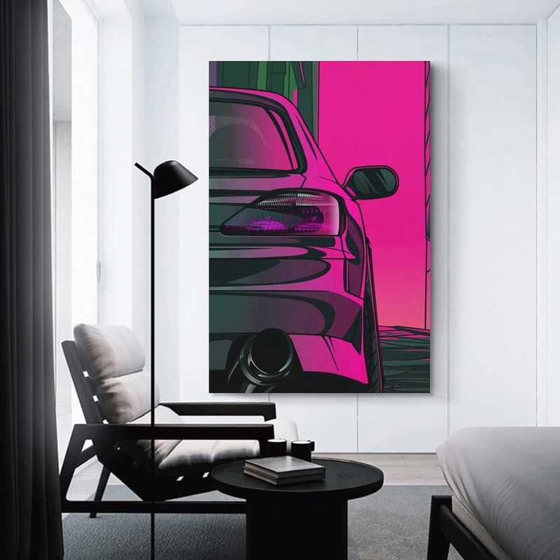 Nayuko Jdm Cool Art Canvas Car Poster, 12 x 18-inch, Purple