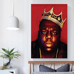 Qtipy 12 x 18-Inch Canvas Funny Biggie Poster Wall Art, Multicolour