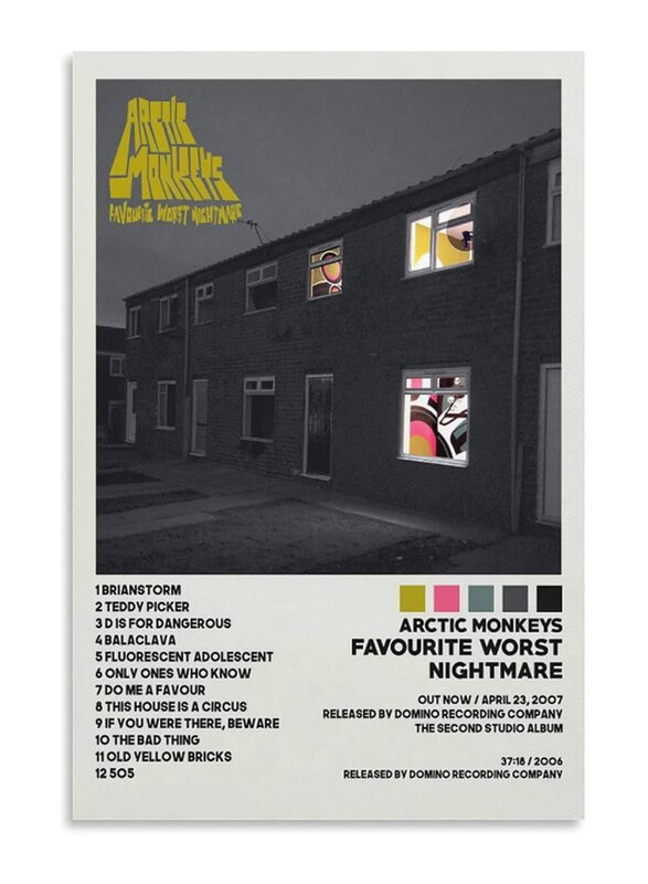 XINYA Unframed Canvas 12 x 18-Inch Arctic Monkeys "Favourite Worst Nightmare" Album Cover Poster, Multicolour