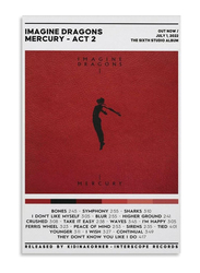 DHAEY Mercury Act 2 Imagine Dragons Printed Fabric Poster for Bedroom, Office, Valentine's Day & Frameless Christmas Gift, Red/White