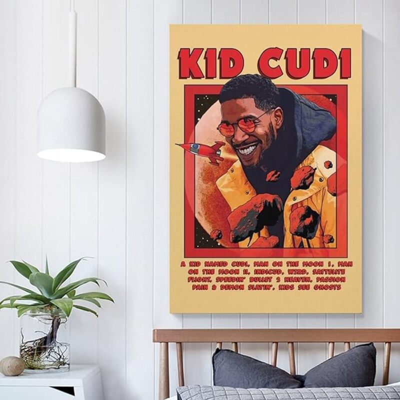 Obick Kid Cudi Canvas Wall Posters without Frame, Multicolour