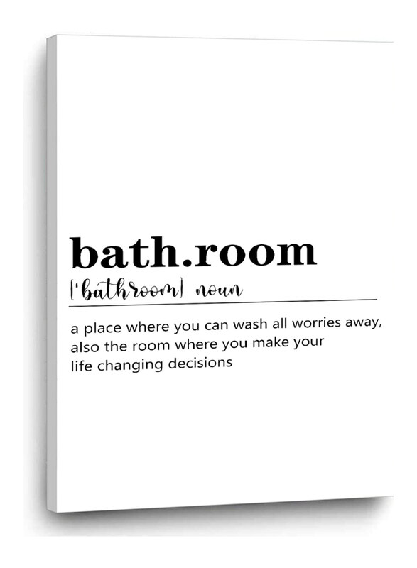 36 x 24-Inch Unframed Canvas Bathroom Definition Poster Wall Art, Multicolour