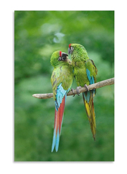 Unframed Canvas 16 x 24-Inch Parrot Love Pair Poster, Green