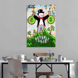 Ewm Alec Monopolys Monopoly Holding $ Bag Poster, Multicolour