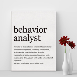 Lexsivo Behaviour Analyst Definition Print Canvas Wall Art, 12 x 15 inch, Black/White