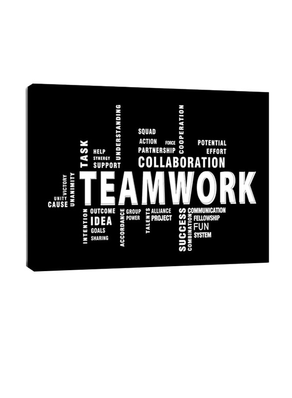 Amart Sun Motivational Quotes Teamwork Canvas Wall Art, Black/White