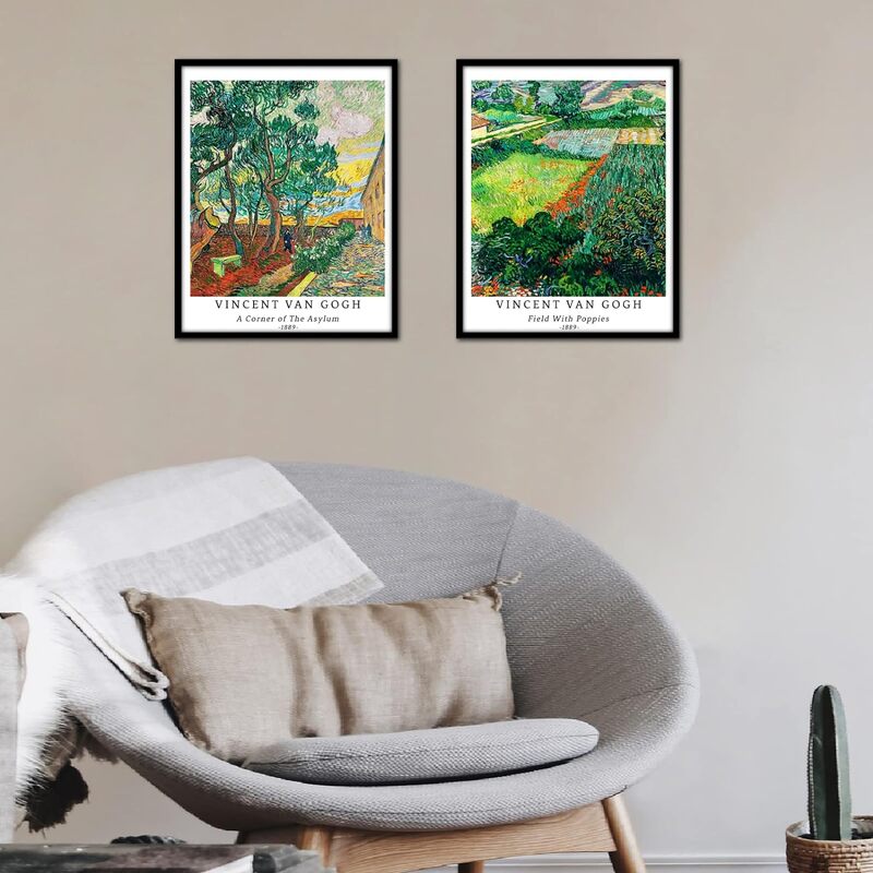 Berkin Arts Trees Beautiful Flowers Retro Famous Giclee Prints Vincent Van Gogh Wall Art Unframed Poster, 4 Pieces, 8 x 10 inch, Multicolour