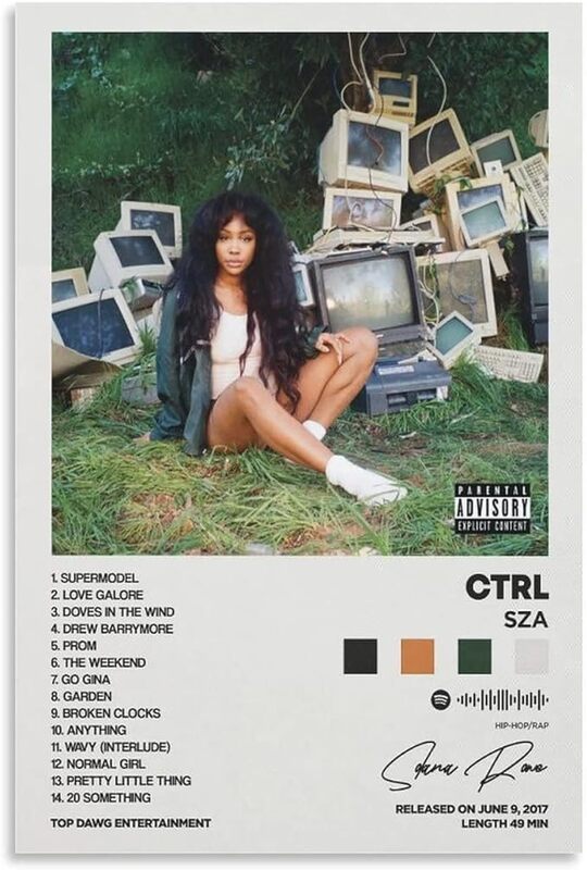 Astral Sza Ctrl Album Cover Canvas Aesthetic Gift Posters without Frame, Multicolour