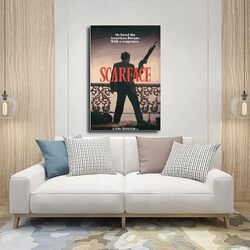 Ygulc Scarface Poster Classic Movie Aesthetic Canvas Wall Art Poster, 16 x 24 inch, Multicolour