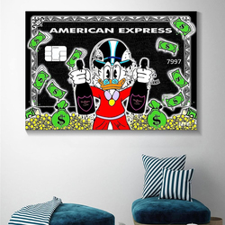 Brr Graffiti Monopolys Scrooge Mcduck Millionaire Money Canvas Art Poster, Multicolour