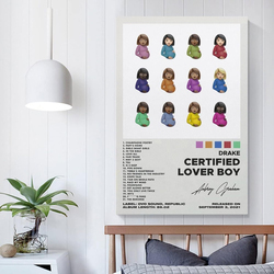 Ofitin Drake Certified Lover Boy Album Cover Posters, 12 x 18-inch, Multicolour