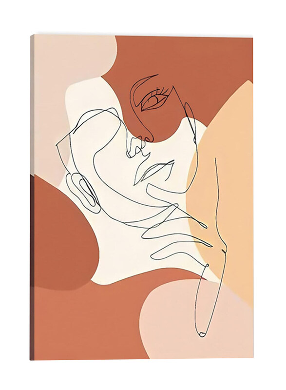 

Timuba 12 x 18-Inch Canvas Minimalist Bohemian Abstract Woman Line Art Poster Wall Art, Brown