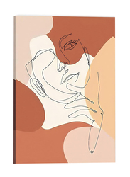 Timuba 12 x 18-Inch Canvas Minimalist Bohemian Abstract Woman Line Art Poster Wall Art, Brown