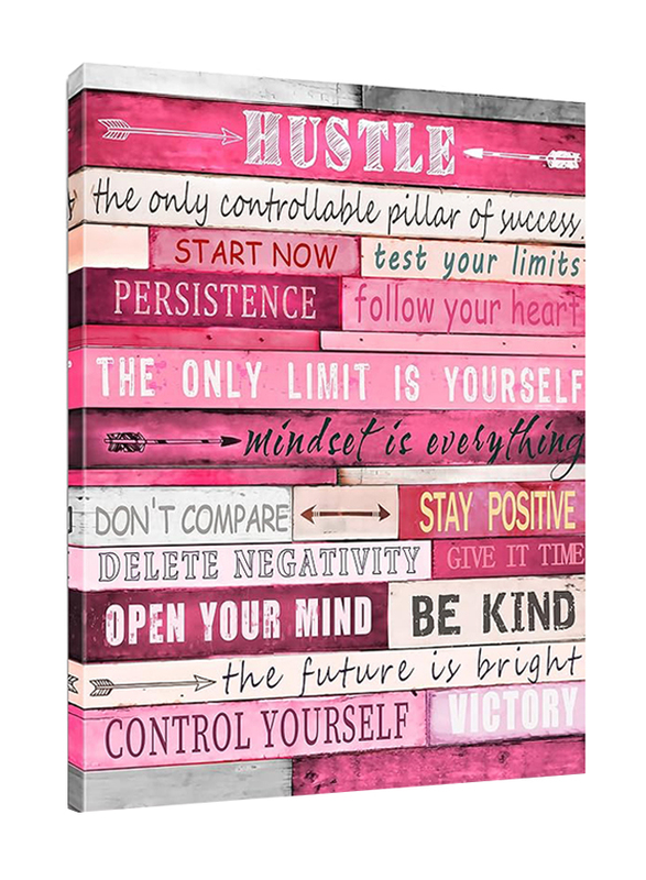 Thrlveart Pink Motivational Inspirational Canvas Poster, 16 x 12inch, Multicolour