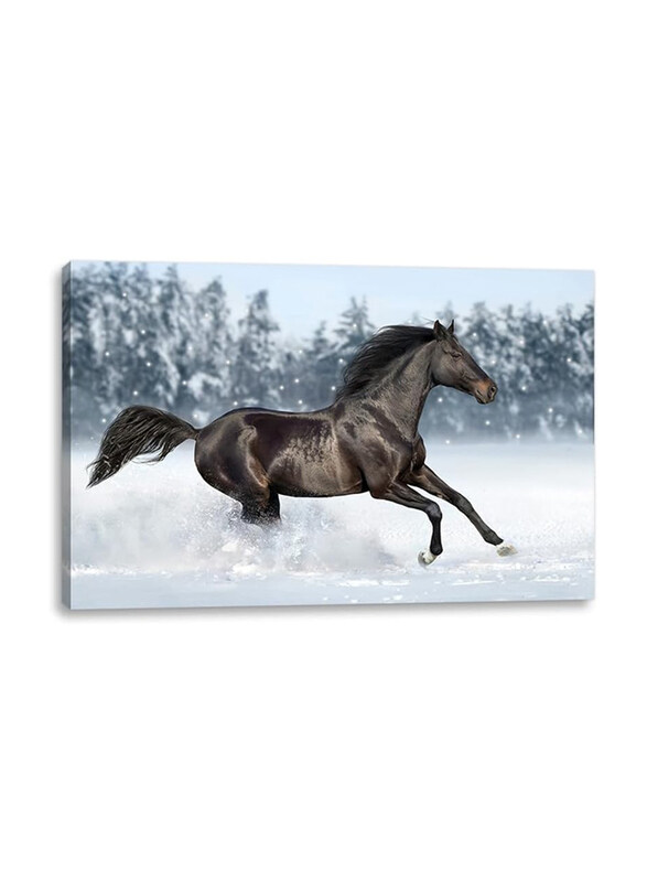 

Alottagifts Lighed Winter Horse LED Lighted Canvas Wall Art Print Design, Multicolour