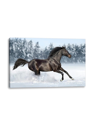 Alottagifts Lighed Winter Horse LED Lighted Canvas Wall Art Print Design, Multicolour