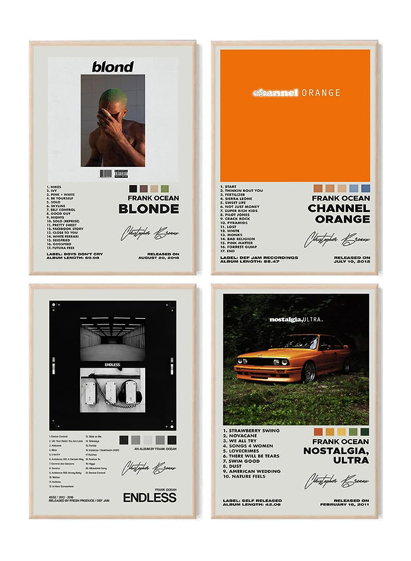 Astrdecor Frank Ocean Album Cover Signed Limited Posters, 4 Piece, Multicolour