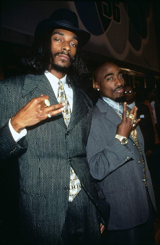 Asher Tupac & Snoop Dogg In Suits Frosted Finish Paper Material Music Poster, Multicolour