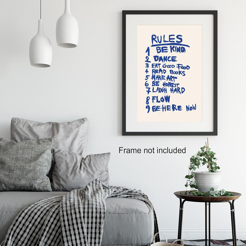 Fkjhld Abstract Rules Trendy Inspirational Positive Quotes Canvas Posters, 12 x 16inch, White