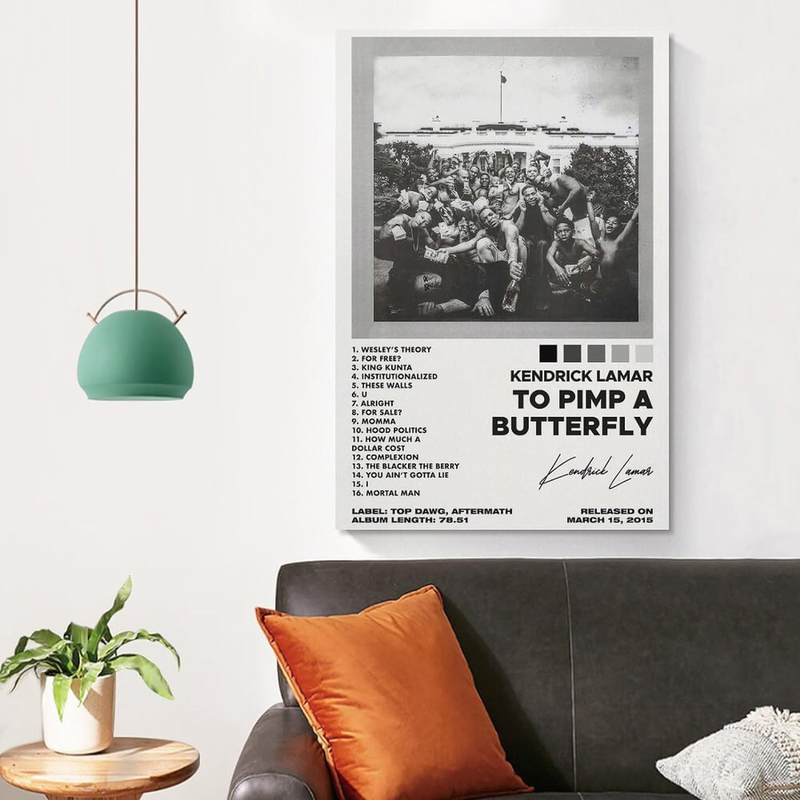 Ltsrll Kendrick Lamar Music Poster Album Poster, 12 x 18Inch, White/Black