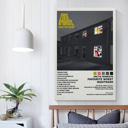 XINYA Unframed Canvas 12 x 18-Inch Arctic Monkeys "Favourite Worst Nightmare" Album Cover Poster, Multicolour