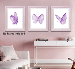 QXNRT Butterfly Wall Art Prints Poster, 3 Pieces, Multicolour