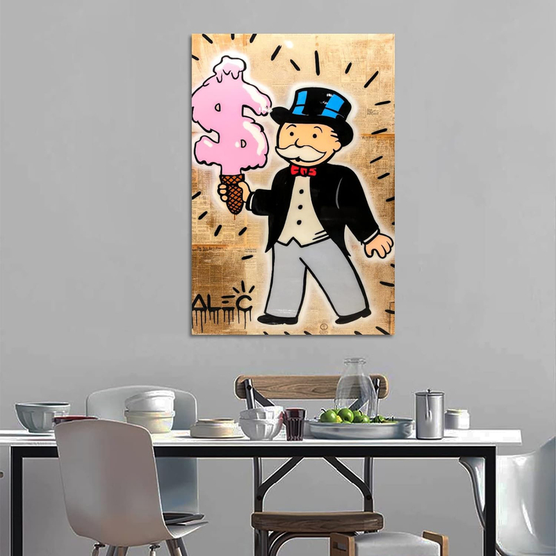EWM Alec Monopolys Ice Cream Canvas Art Poster and Wall Art, Multicolour
