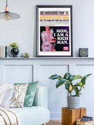 Vintage Bar Decor Poster Mom I Am A Rich Man Inspirational Quotes Wall Art, Multicolour