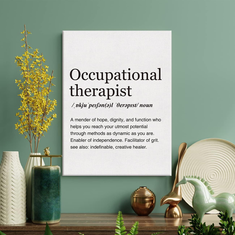 Lexsivo Modern Minimalist Occupational Therapist Definition Print Canvas Poster, 12 x 15-inch, White