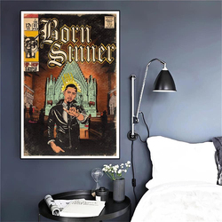 Motlwat J.Cole Born Sinner Music Album Posters HD Print Canvas, Multicolour