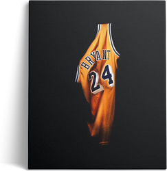 16 x 20-Inch Framed Canvas Kobe Bryant Black Mamba Mentality Poster Wall Art, Multicolour