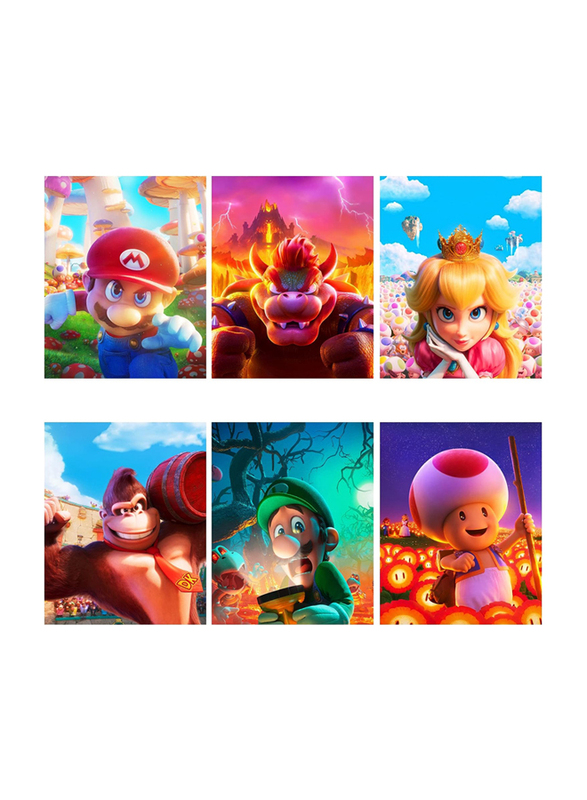 Jumant Super Mario Movie Poster Gamer Room Decor, Multicolour
