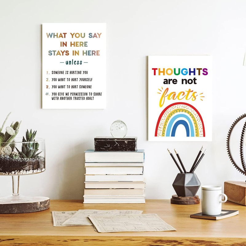 Iiongde What You Say In Here Mental Health Positive Quote Canvas Wall Art, 12 x 15 inch, Multicolour