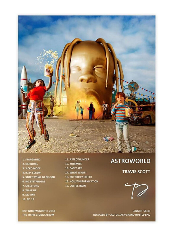 

Sigeliu Travis Scott Astroworld Album Cover Canvas Poster, Multicolour