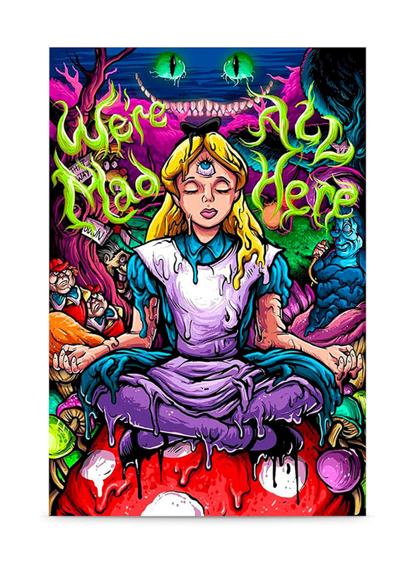 Oein Sielt Trippy Alice in Wonderland Tapestry Canvas, Multicolour