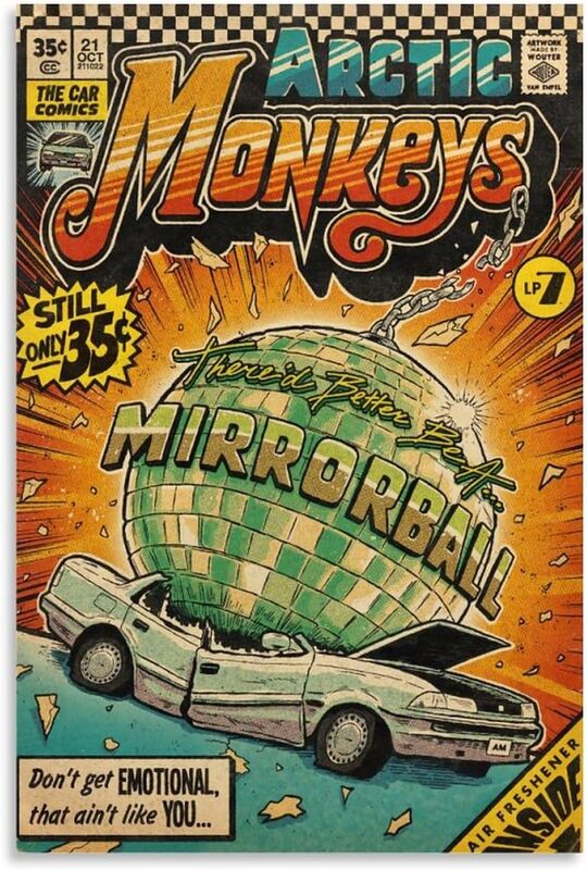 VOXN Mirrorball Arctic Monkeys Poster Vintage Aesthetic Poster, 8 x 12 inch, Multicolour