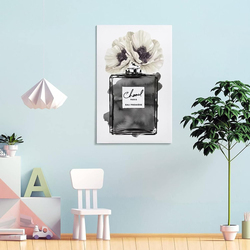 Yamaxun Art Fashion Perfume Bottle Canvas Print Poster, Grey/White