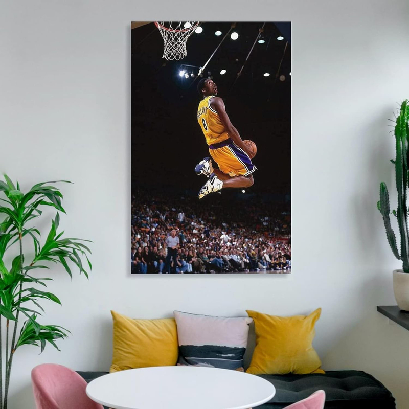 12 x 18-Inch Canvas Kobe Bryant Poster Wall Art, Multicolour