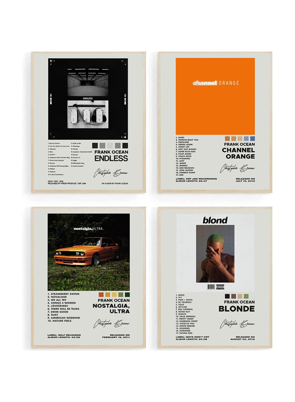 Glrssn Frank Ocean Album Cover Signed Limited Poster Set, 4 Pieces, Multicolour