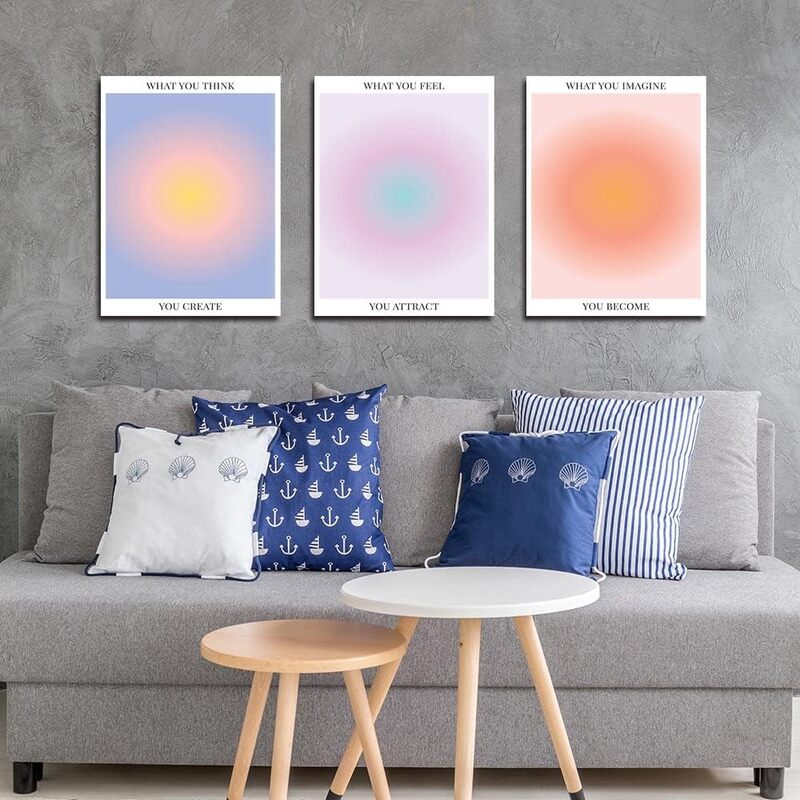 Ziyuan Colorful Abstract Aura Posters for Room Aesthetic, 3 Pieces, Multicolour