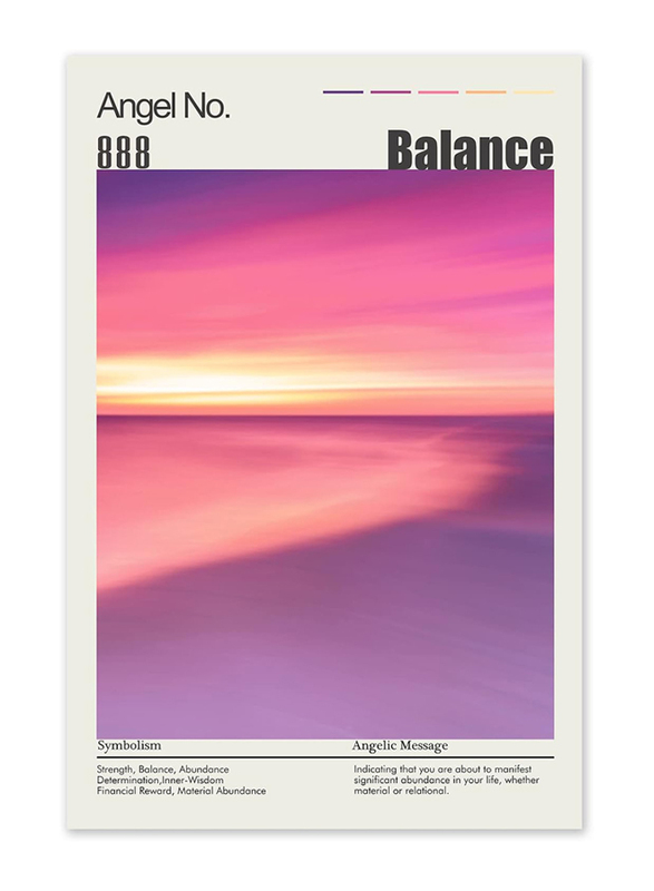 Dezemin Angel Number Poster 888 Abstract Gradient 12x18 Aura Poster, Pink