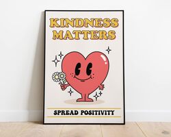 Artivo Retro Poster Heart Kindness Matters, Multicolour